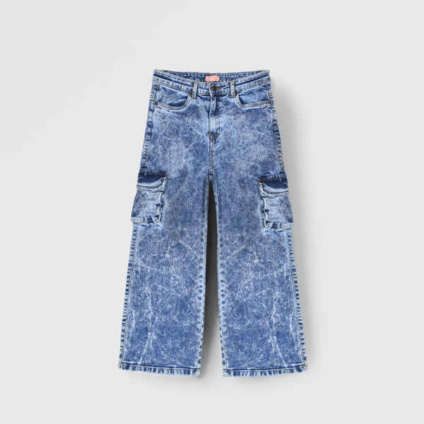 WIDE-LEG CARGO JEANS